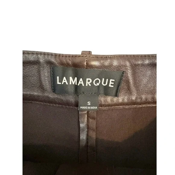 Lamarque Annaise Hot Shorts Lamb Leather High Waisted Sexy Edgy Classy Brown S
